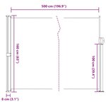 vidaXL Auvent latéral rétractable crème 160x500 cm