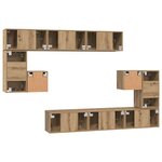 vidaXL Ensemble meuble TV 10 Pièces chêne artisanal 60 x 30 x 30 cm