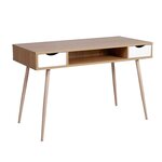 Table d'ordinateur avec trois options de rangement 120 cm MDF couleur chêne 19_0000539