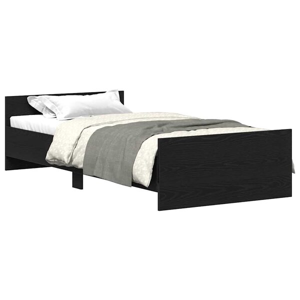 vidaXL Cadre de lit sans matelas chêne noir 100x200 cm