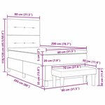 vidaXL Lit à ressorts avec matelas & banc brun foncé 80x200 cm tissu