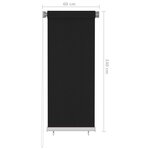 vidaXL Store roulant d'extérieur 60x140 cm Noir