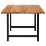 vidaXL Table à manger marron clair bois de chêne massif rectangulaire