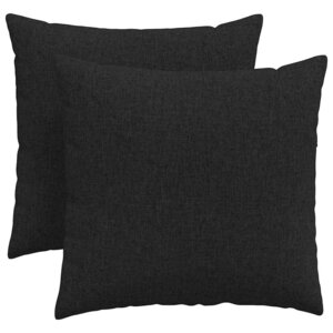 vidaXL Coussins de canapé 2 Pièces Noir 45 x 45 cm tissu