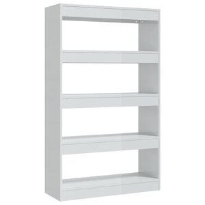 vidaXL Bibliothèque/Séparateur de pièce Blanc brillant bois ingénierie