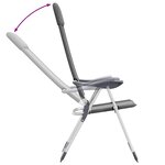 vidaXL Chaises de camping pliables lot de 4 Gris Aluminium