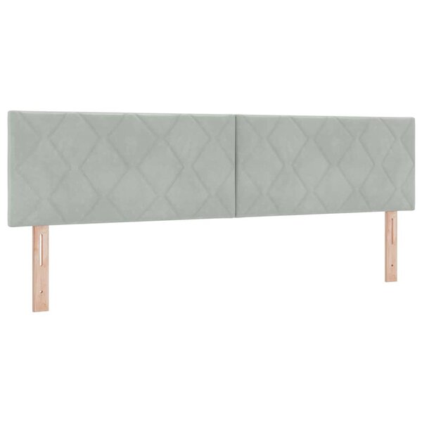 vidaXL Tête de lit LED Gris clair 180 cm Velours