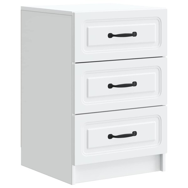 vidaXL Cabinet de chevet Blanc 43 x 41 x 63 5 cm Bois d'ingénierie