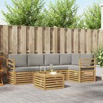 vidaXL Ensemble de canapés d'extérieur 6 pc Blanc et gris clair