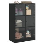vidaXL Buffet haut avec portes noir 68x37x109 cm bois d'ingénierie
