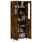 vidaXL Buffet haut Chêne fumé 69 5x34x180 cm Bois d'ingénierie