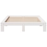 vidaXL Cadre de lit sans matelas blanc 135x190 cm bois de pin massif
