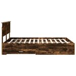 vidaXL Cadre de lit Chêne fumé 135 x 190 cm Bois d'ingénierie