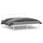 vidaXL Cadre de lit métal sans matelas et tête de lit blanc 183x213 cm