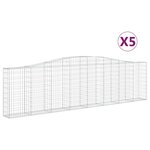 vidaXL Paniers à gabions arqués 5 Pièces 400x30x100/120 cm Fer galvanisé