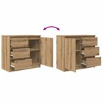 vidaXL Buffet avec tiroir chêne artisanal 71x35x65 cm bois ingénierie