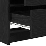 Ensemble de coiffeuse 3 pièces avec LED en bois aggloméré noir