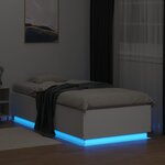 vidaXL Cadre de lit avec LED sans matelas blanc 90x200 cm