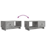 vidaXL Table basse Gris béton 90 x 50 x 40 cm Bois d'ingénierie