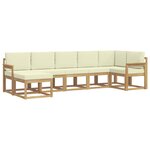 vidaXL Ensemble de canapés d'extérieur 7 pc Blanc et crème Polyester