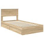 vidaXL Lit de Rangement Chêne Sonoma 100 x 200 cm Bois d'ingénierie
