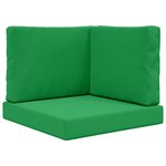 vidaXL Coussin de canapé d'extérieur 3 Pièces Vert Polyester