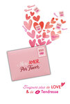69-4516 Carte More AMOR Por Favor Toujours plus de LOVE et de Tendresse Bisous Cœurs Lettre d'Amour Je t'aime Saint Valentin ou Félicitations - Avec Enveloppe Format 12x17cm - Fabrication française