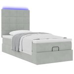 vidaXL Cadre de lit ottoman et matelas gris clair 90x200 cm velours
