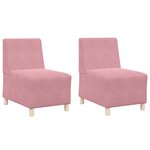 vidaXL Unité de Sofa Modulaire Sans Accoudoirs 2 Pièces Rose