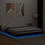 vidaXL Cadre de lit avec lumières LED sans matelas noir 160x200 cm