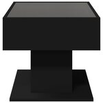 vidaXL Table basse avec LED noir 70x50x45 cm bois d'ingénierie