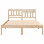 vidaXL Cadre de lit avec tête de lit Marron 135 x 190 cm Pin massif