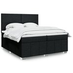 vidaXL Sommier à lattes de lit avec matelas Noir 200x200 cm Tissu