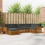 vidaXL Ensemble de canapés d'extérieur 6 Pièces Naturel et Anthracite