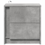 vidaXL Armoires de chevet et lumières LED 2 Pièces gris béton