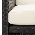 vidaXL Chaises à manger de jardin et coussins lot de 4 noir poly rotin