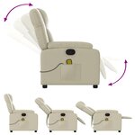 vidaXL Fauteuil de massage inclinable crème similicuir
