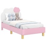 vidaXL Cadre de lit pour tout-petit avec tête de lit Rose 70 x 140 cm