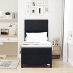 vidaXL Lit à ressorts avec matelas et lumières LED  noir  80 x 200 cm en tissu