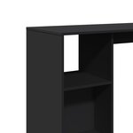 vidaXL Table de bar avec étagère noir 124x46x103 5cm bois d'ingénierie