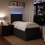 vidaXL Sommier à lattes de lit avec matelas Noir 90x200 cm Velours