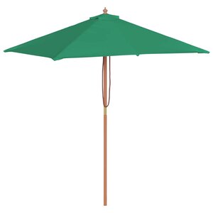 vidaXL Parasol d'extérieur avec mât en bois 150x200 cm vert