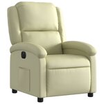 vidaXL Fauteuil inclinable électrique crème cuir véritable