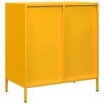 vidaXL Buffet jaune moutarde 68x39x73 5 cm acier laminé à froid