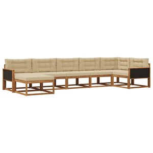 vidaXL Ensemble de canapés d'extérieur 7 pc Naturel et Beige