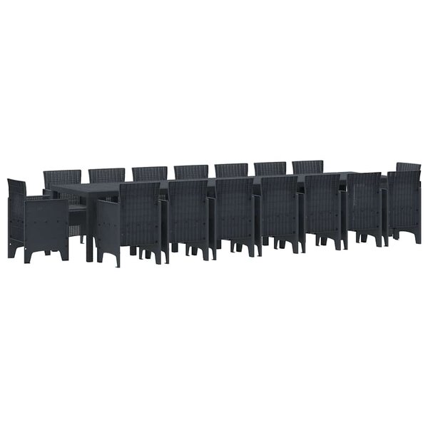 vidaXL Ensemble de salle à manger pour jardin 17 Pièces Anthracite
