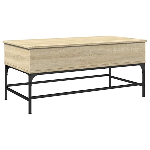 vidaXL Table basse chêne sonoma 100x50x45cm bois d'ingénierie et métal