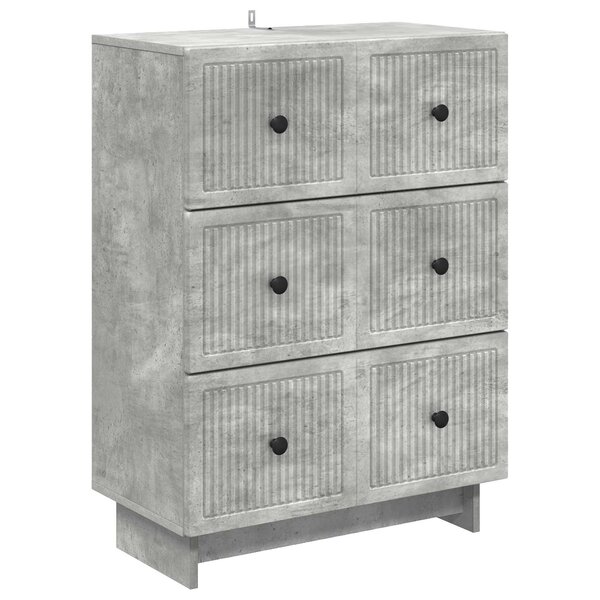 vidaXL Armoire à tiroirs Gris béton 66 x 34 5 x 90 cm