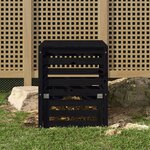 vidaXL Composteur Noir 63 5x63 5x77 5 cm Bois massif de pin
