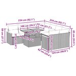 vidaXL Salon de jardin 9 Pièces avec coussins gris résine tressée